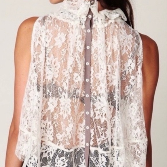 Free People Tops - Free People Fly Away Lace Bow Top